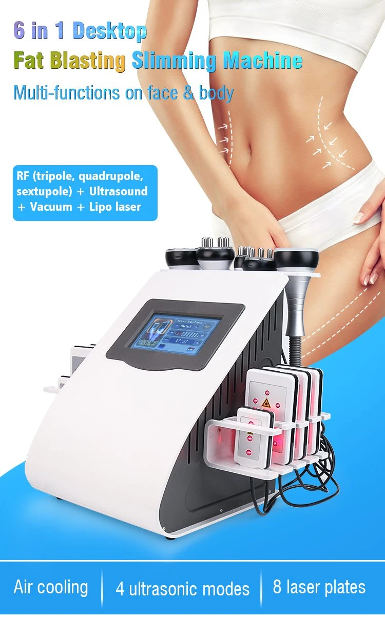 Wholesale Beauty Equipment 6 in 1 40K Weight Loss Ultrasonic Cavitation Laser Liposuction Body Slimming Machine