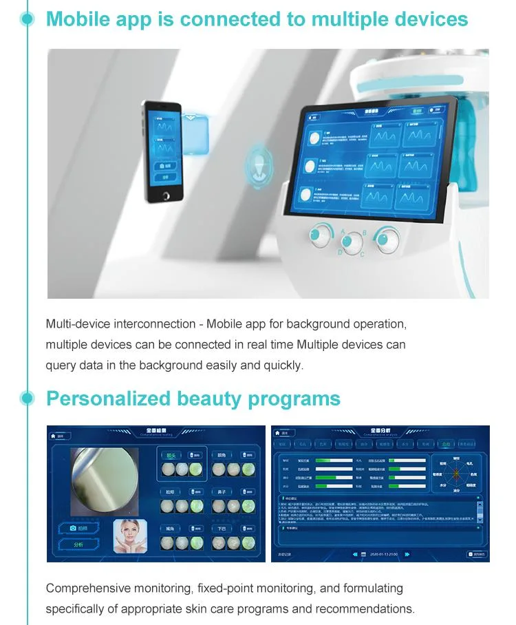 Smart Iceblue Skin Analyzer+Diamond Dermabrasion Oxygen Skin Cleaning Skin Hydro Facial Rejuvenation Skin Analysis Machine