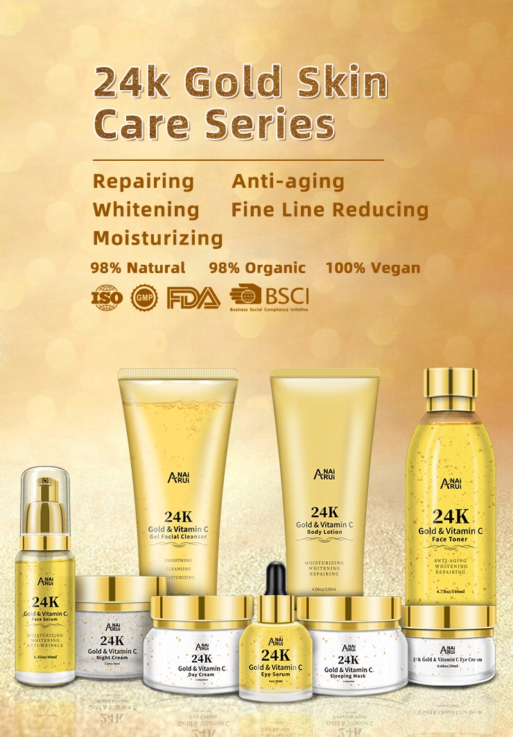Skin Care Set 24K Gold Cleanser Cosmetic Face Toner Skincare