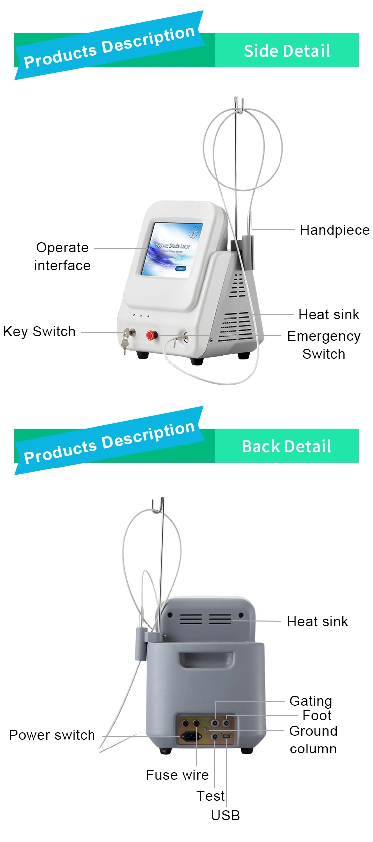100/240V Voltage CE Certified Beauty Equipment Derma Roller Picosecond Laser Vascular Removal Device