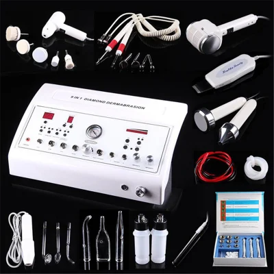 9 in 1 Diamond Dermabrasion Peeling Beauty Machine with Skin Scrubber Hot&Cold Hammer