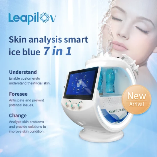 Newest Smart Ice Blue 7 in 1 Water Hydra Oxygen Diamond Dermabrasion Facial Machine with Skin Analysis